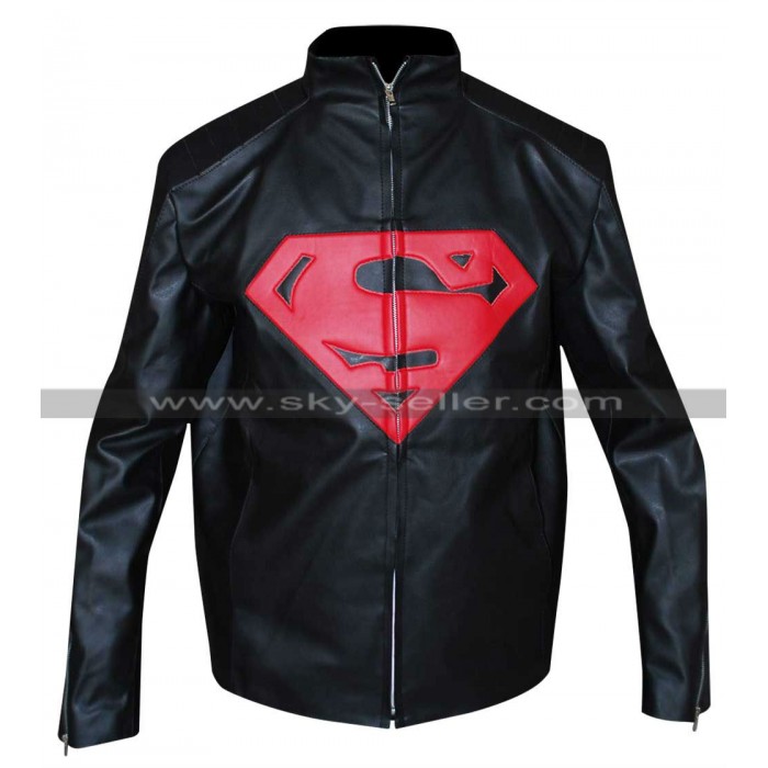 Superman Black Mens Leather Jacket